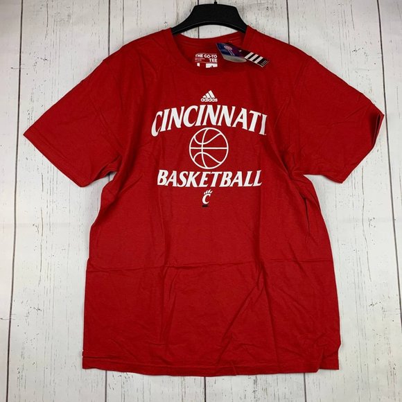 Cincinnati Basketball NCAA Adidas Go-To Tee Large Red Tshirt New‎ Men - Picture 1 of 6